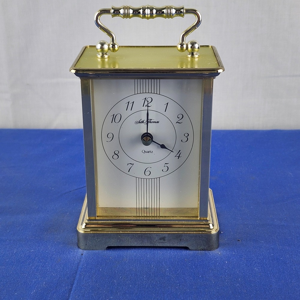 Vintage Seth Thomas CHERISH No. 242 Elegant Gold Tone Mantel Shelf‎ Table Clock